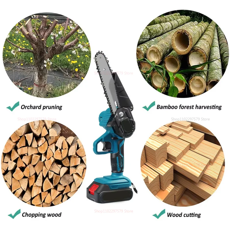 6 بوصة منشار كهربائي لاسلكي يعمل بالبطارية يده حديقة سجل أداة قطع الخشب لبطارية 18 فولت لا بطارية