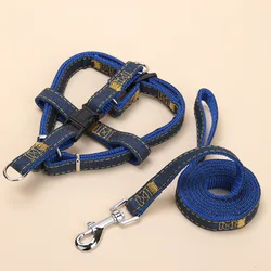 Pet Leash Denim Patch Chest Strap Walking Dog Leash Dog Leash Dog Leash Pet Supplies