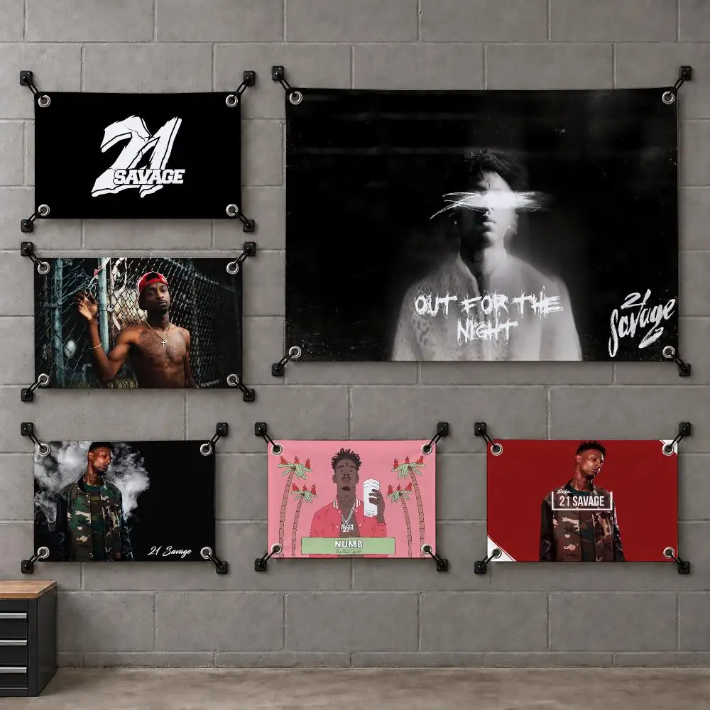 21 S-Savage Hip-hop rapper Flags Bedroom House Living Room dorm Outdoor party Wall Hanging Background Banner Decor