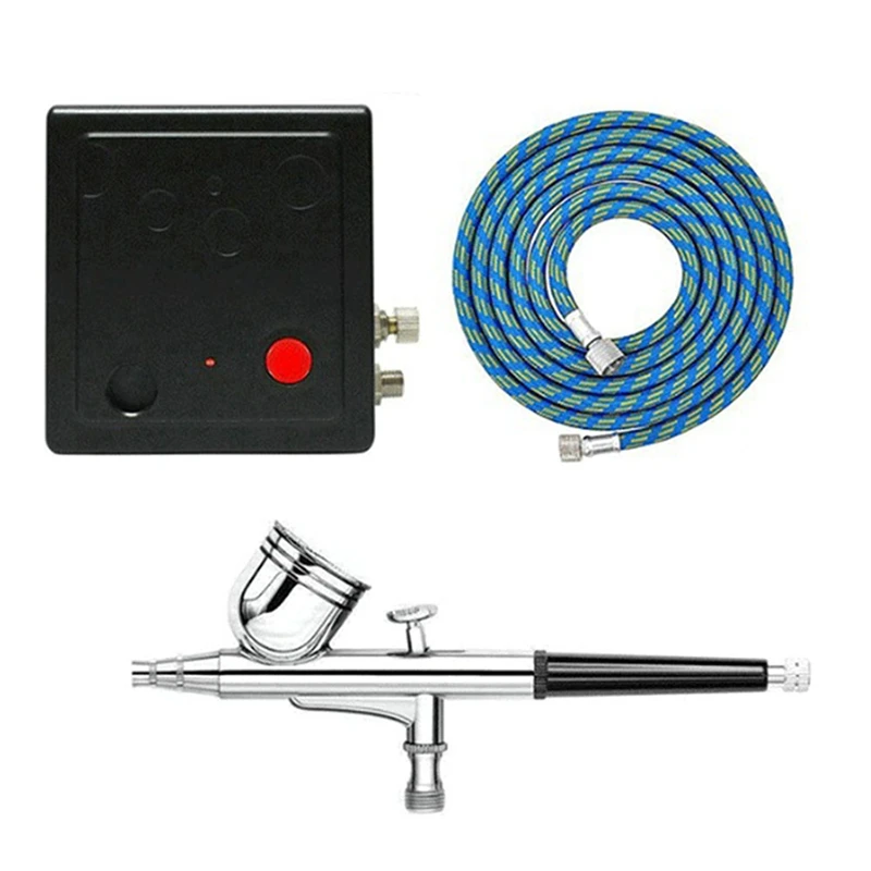

Multi-Purpose Airbrush Kit With Air Compressor Action Airbrush/Hose For Hobby/Craft/Cake Decorating EU Plug
