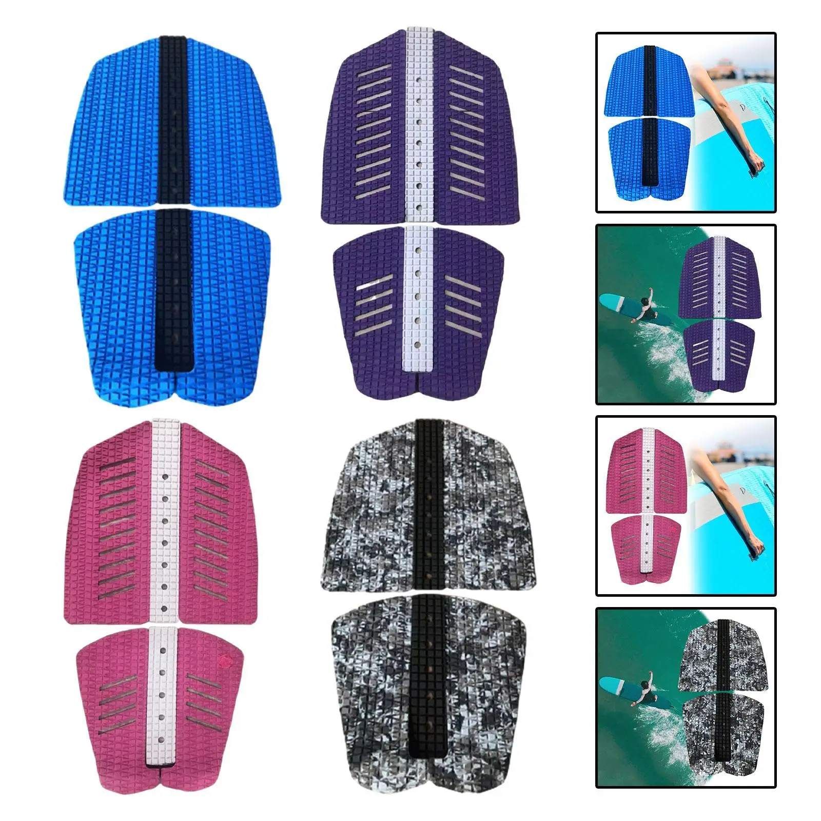 6 Pieces Deck Traction Pads Surfboard Traction Pads for Water Sports Surfing