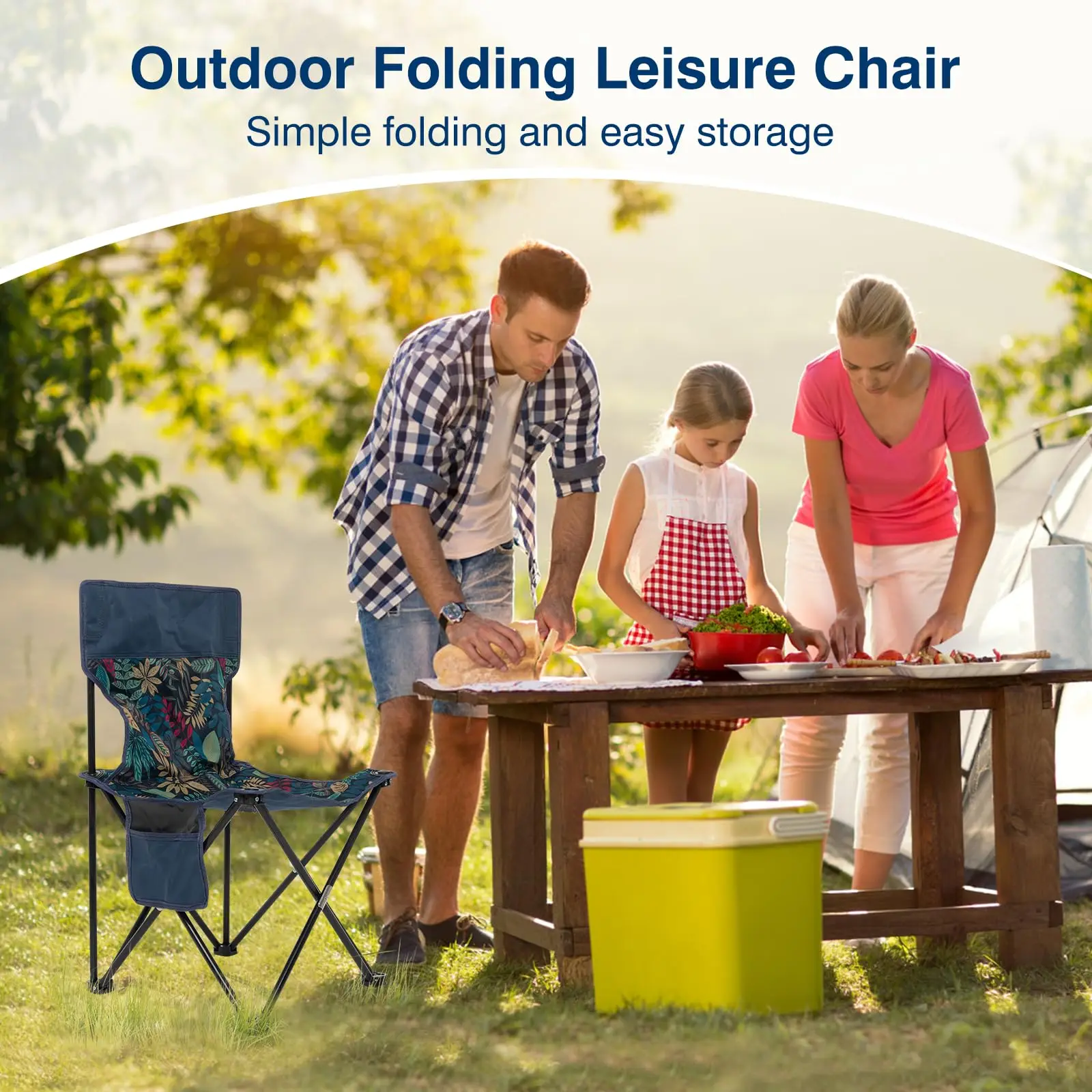 Portable Camping Chair Folding Camp Sports Chair Outdoor Chair & Lawn Chair for Fishing Picnic Beach Hiking Backpacking Travel