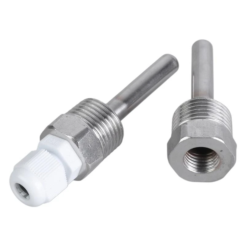 A2UD 2PIEDES TUBOS TERMOWELL 8x50mm Aço inoxidável para monitoramento temperatura