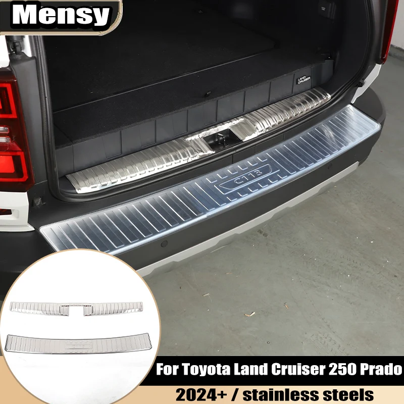 

For Toyota Land Cruiser 250 Prado LC250 2024 2025 Car Rear Guard Plate Trunk Bumper Protective Strip Stickers Accessories