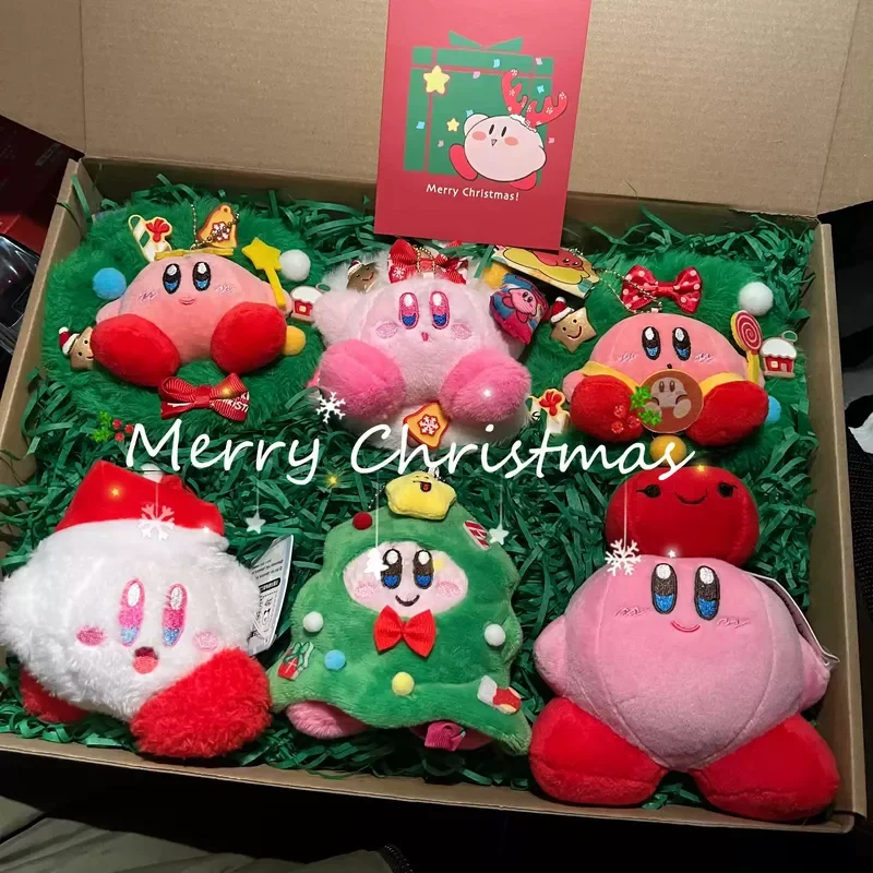 Christmas Tree Kirby Series Plush Doll Pendent Cartoon High Value Figures Model Bag Pendent Ornament Dolls Decor Christmas Gifts