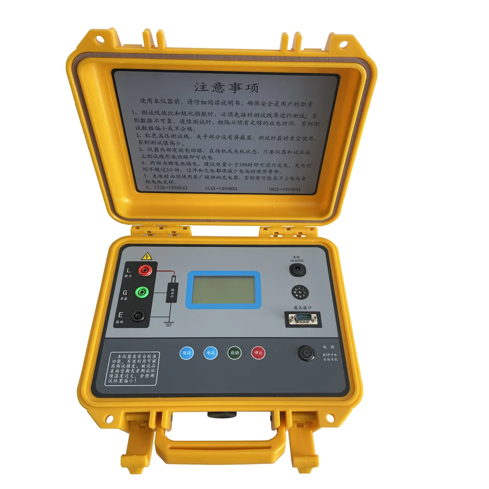 Output Voltage 5000v and Short Circuit Current 5mA Insulation Resistance Tester with RS232 Serial Port