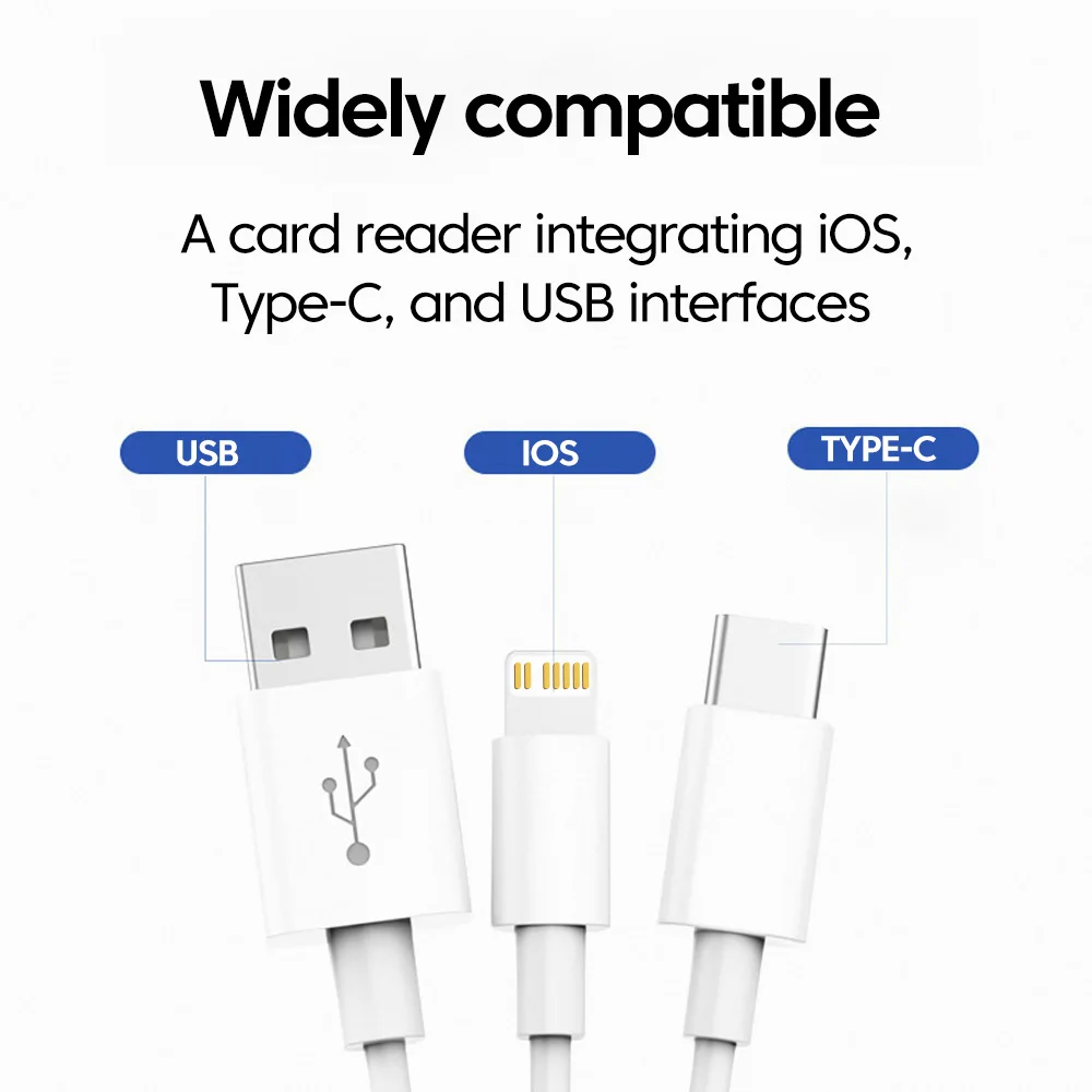 Czytnik kart Elough 5 w 1 iOS Typ C do USB 2.0 SD TF Adapter do czytania kart pamięci dla iPhone MacBook Huawei Flash Drive Adaptador
