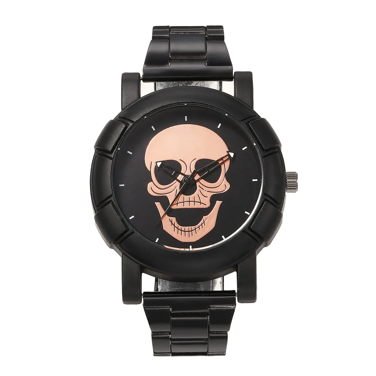 Montre à bracelet en acier d'affaires pour hommes, odortête de mort, série noire, transfrontalier, haute qualité, vente en gros, nouveau