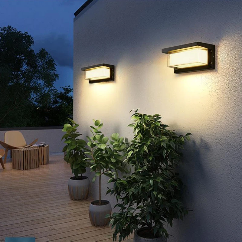 Double Lampshade Outdoor Wall Light Dust-proof Waterproof IP65 LED Wall Lamps for Garden Balcony Courtyard Light Fixture 85-265V