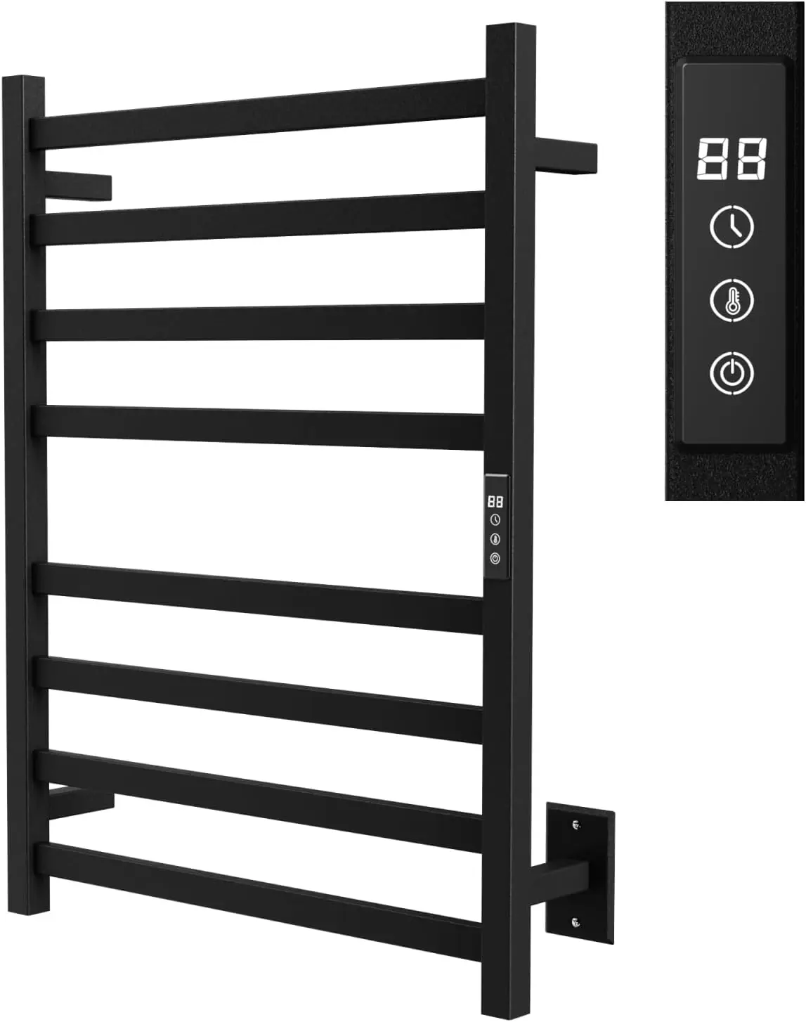 Waterproof Wall-Mounted Electric Heated Bathroom Towel Rack with Timed Temperature Controller Warmers Heated Towel Warmer Rack