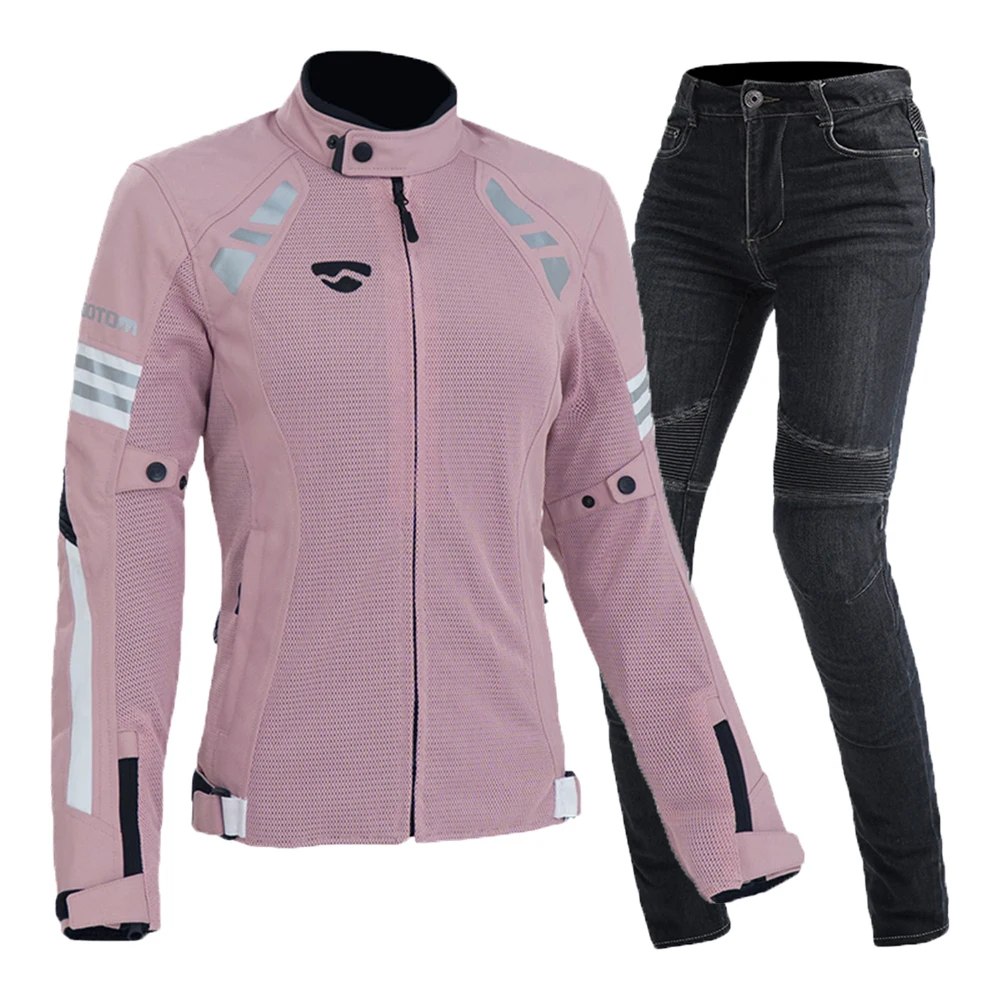 

Motorcycle Suit Summer Chaqueta Moto Mujer Fall Prevention Motorcycle Clothes Wear Resistant Chamarra Motociclista Breathable Mo