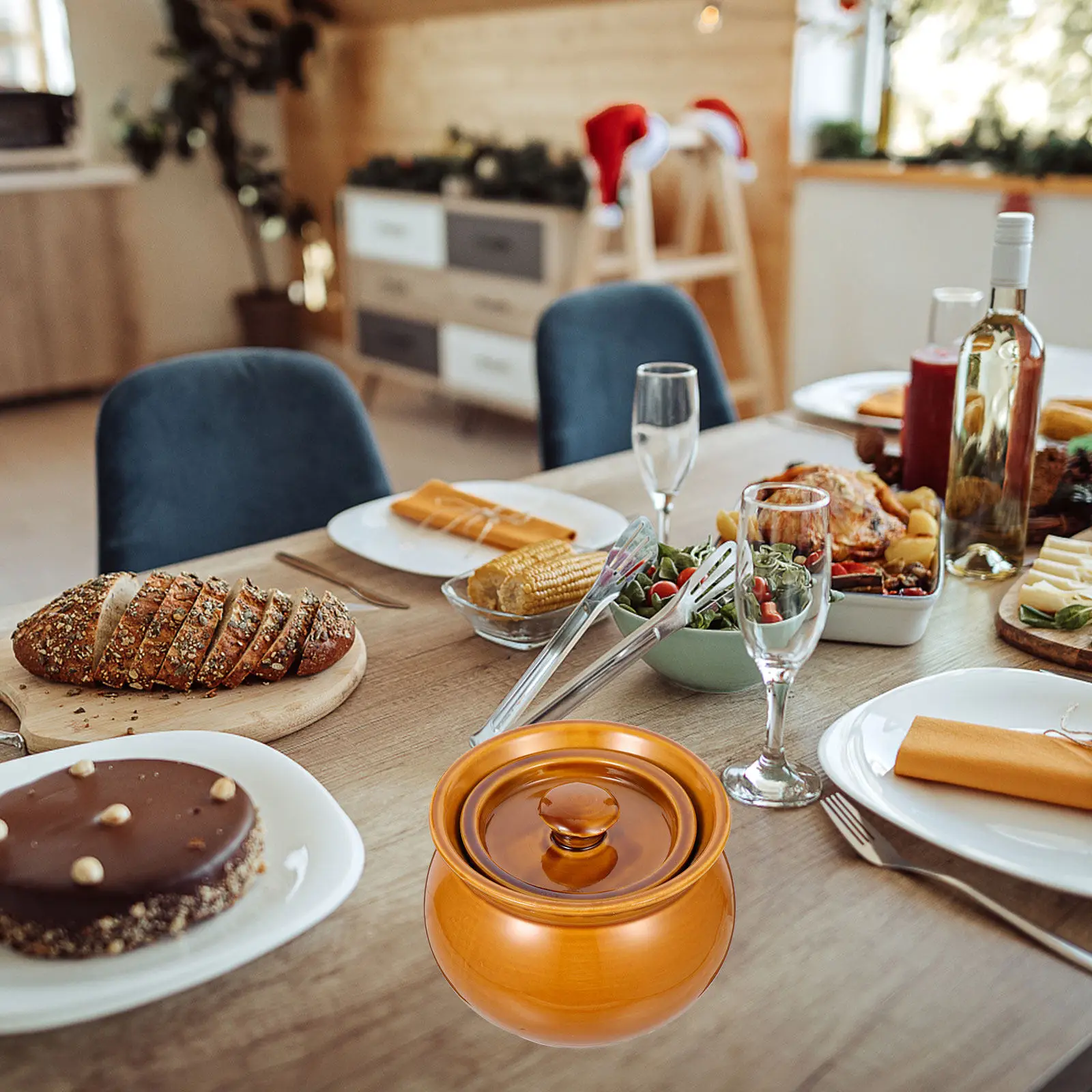 

Ceramic Stewing Pot Chinese Mini Crock for Soup Ceramics Brown Cooking Casserole Hot Clay Cup