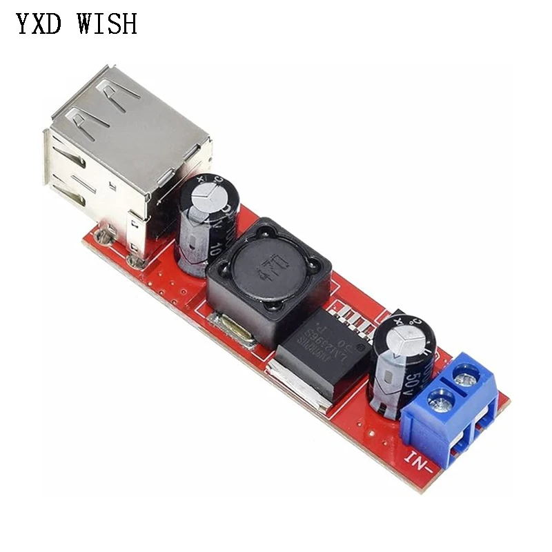 10pcs Double USB Charge DC-DC Step-down Converter Module DC 6V-40V To 5V 3A For Vehicle Charger LM2596 Dual USB Buck Converter