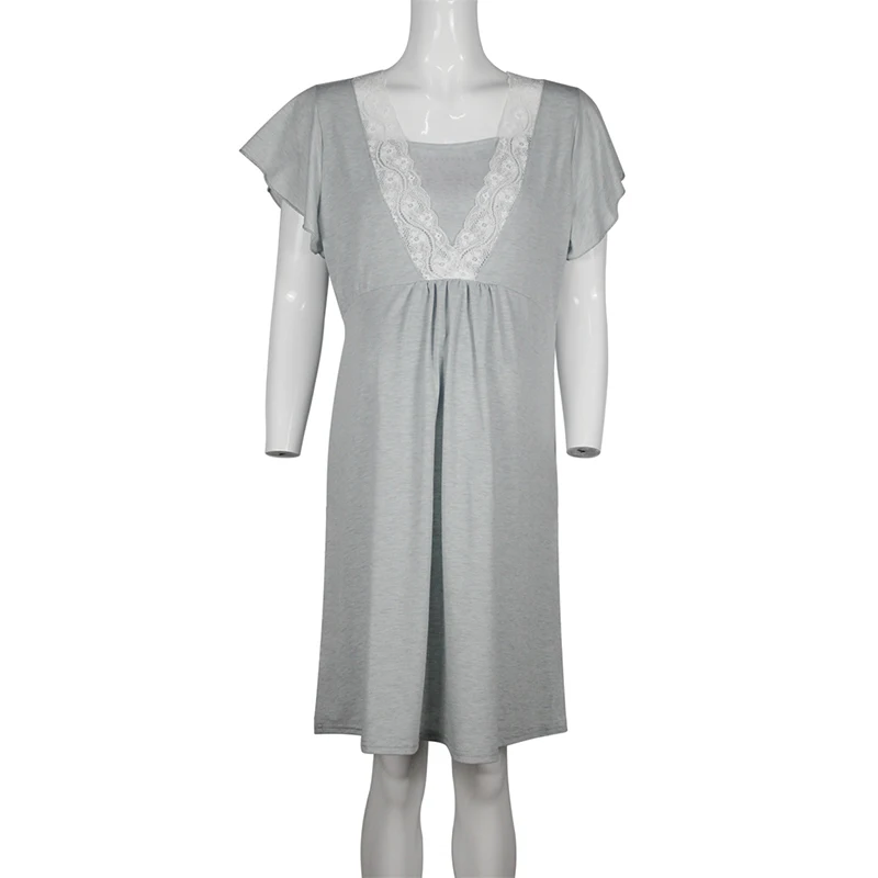 ALTERChemise de nuit pour femmes enceintes, pyjama d'allaitement, chemise de nuit de grossesse d'été, vêtements de nuit d'alimentation à domicile, mini robes