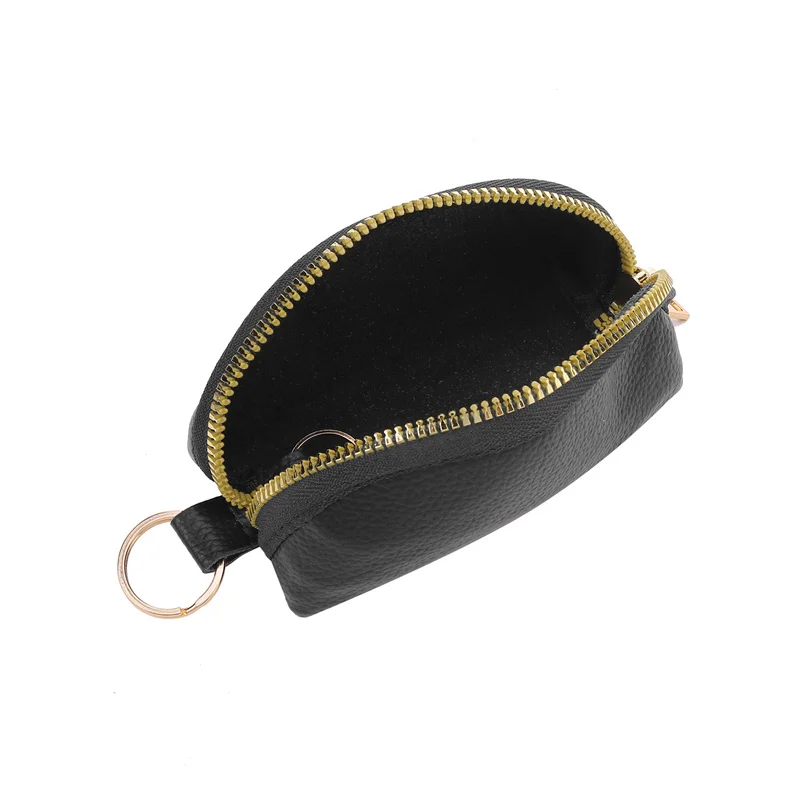 Men Lychee Patterned Soft Leather Fashionable Key Bag Zipper Cute Mini Zero Wallet Girl