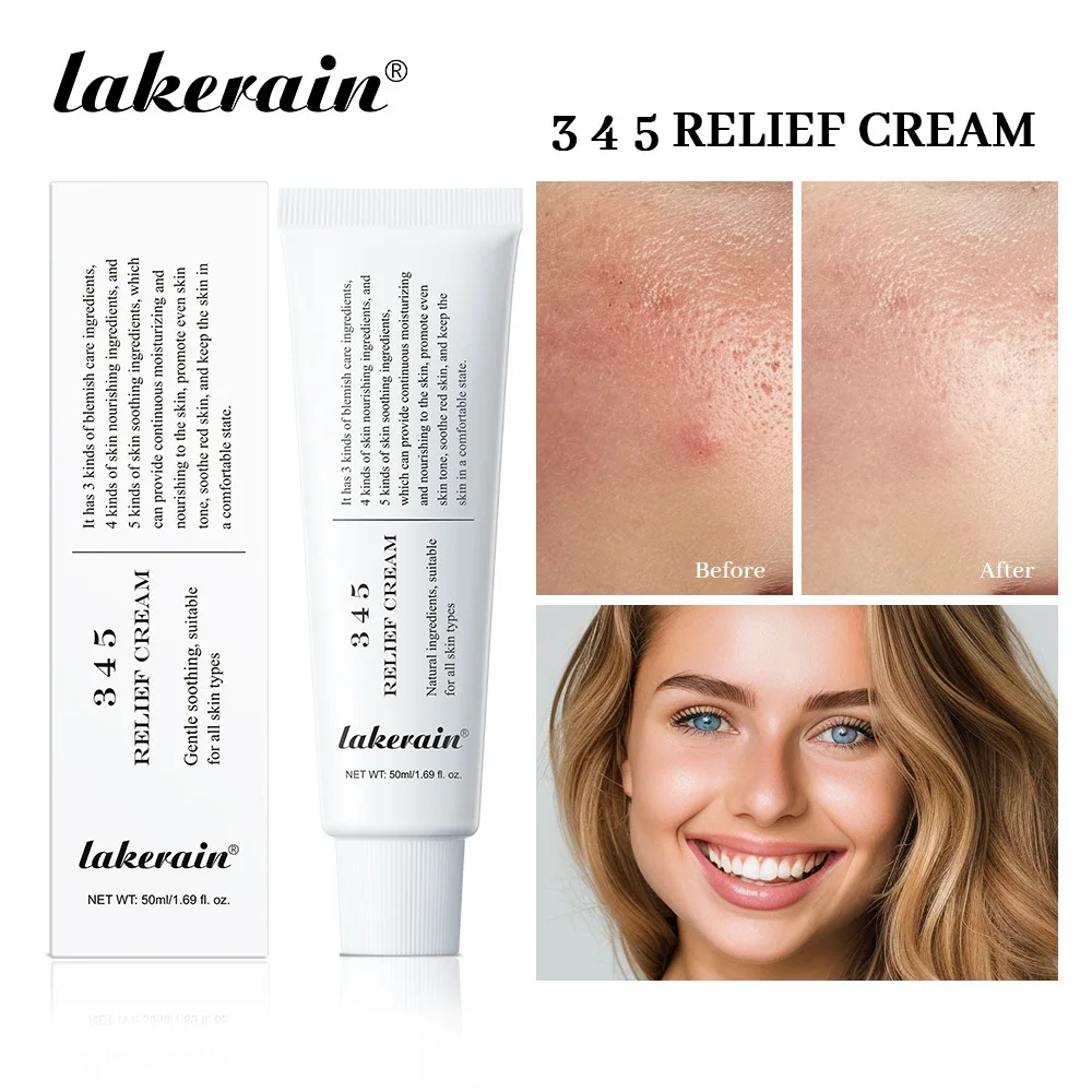 Lakerain 345 Relief Cream Original Pore Shrinking Black Dots Blemish Remover Facial Moisturizer Whitening Nourish Soothing Gel