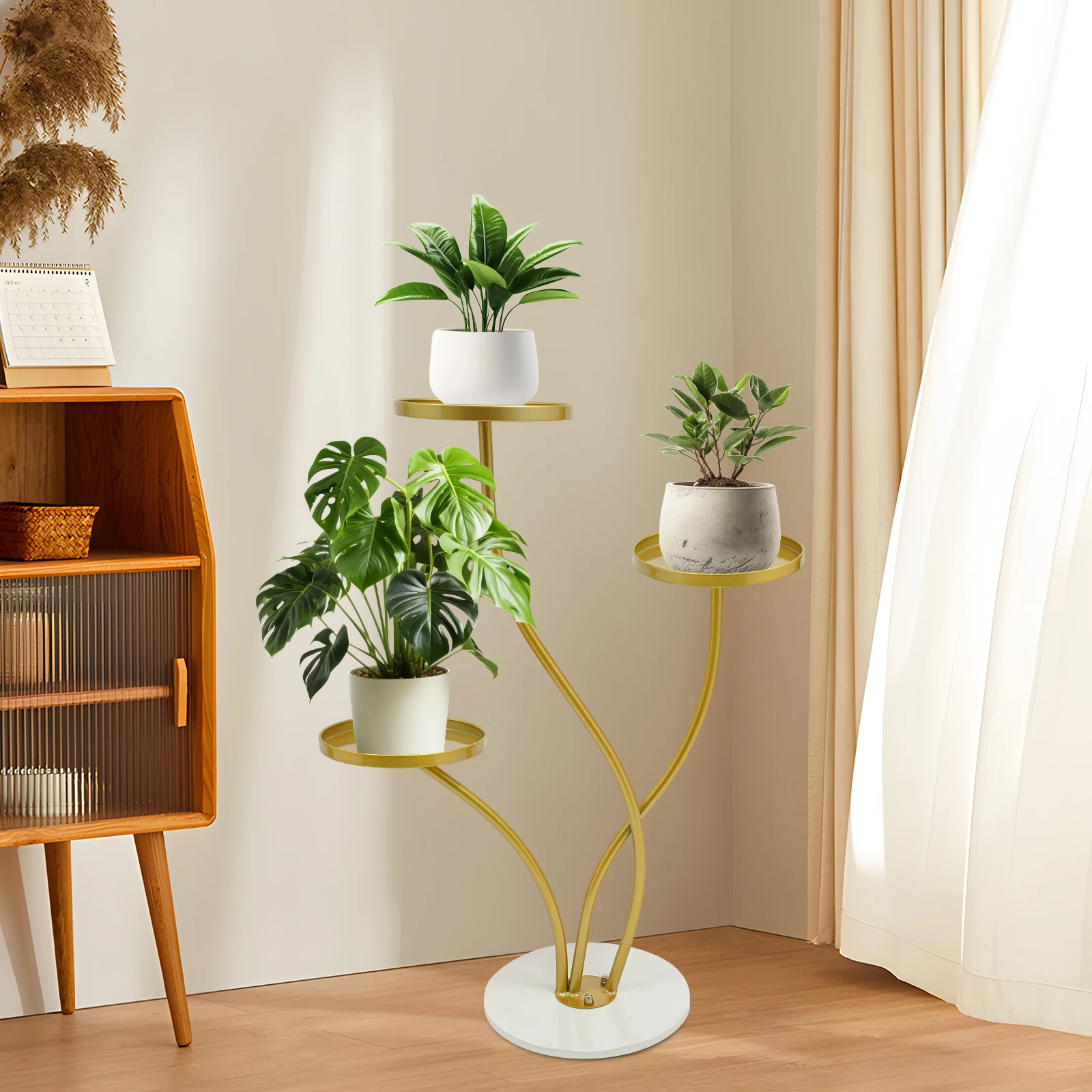 

3-Tier Plant Stand Strong Load-bearing Capacity Free Standing Build to Last Compact Lightweight For Homes, Offices, Stores