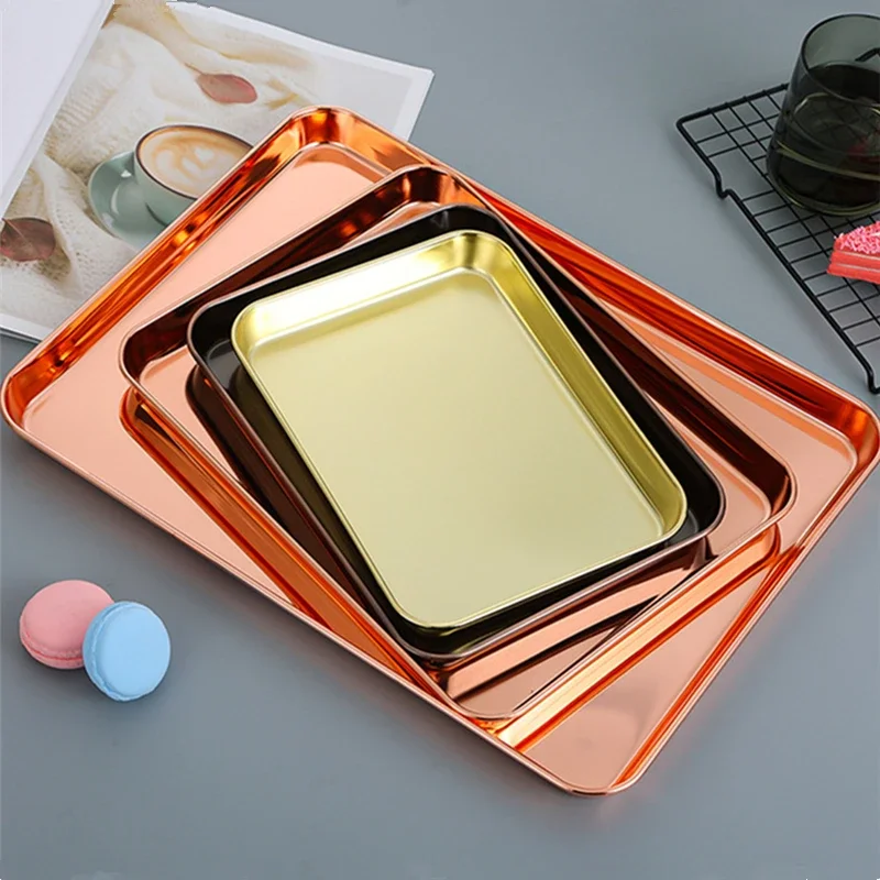 

Stainless Steel Bakeware Rectangular Cake Pan Pies Bread Baking Tray Nonstick Pizza Pastry Cooking Plate Kitchen Utensils