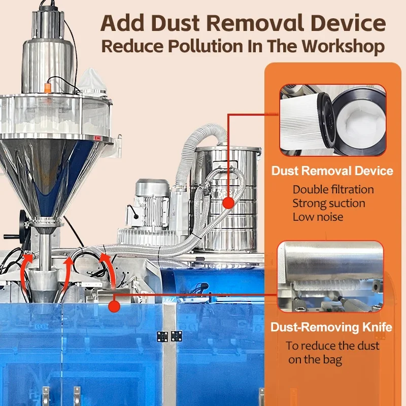 Multifunction Stand up Zipper Bag Spice Machine Powder Filling Granul and Food Packaging Sachet Laundry Powder Filling Machine