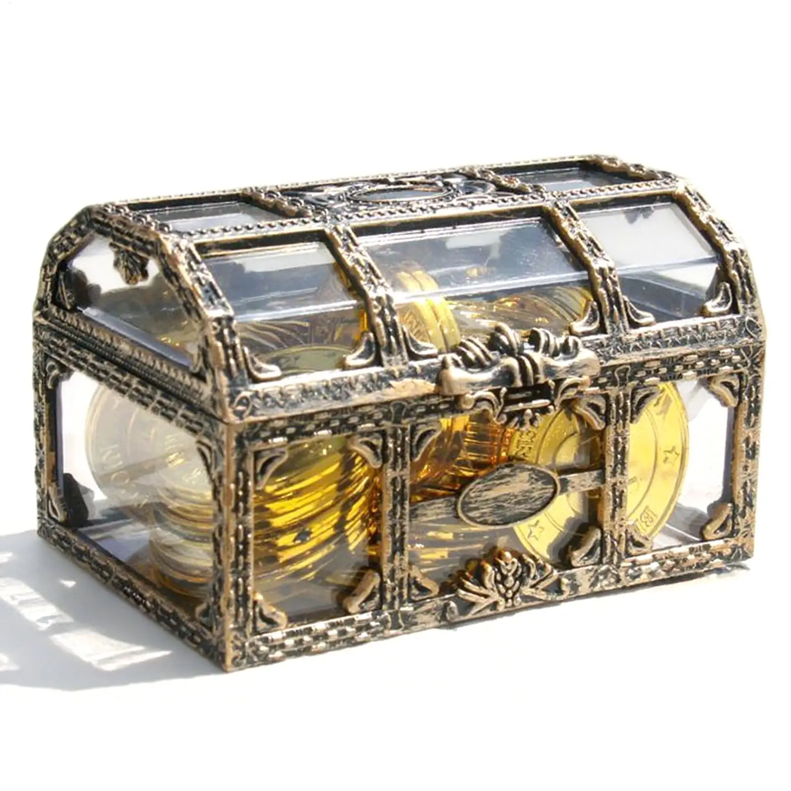 Plastic Transparent Pirate Treasure Box Crystal Gem Jewelry Boxexquisite Storage Organizer Chest  for Jewelry Gem Trinket Box