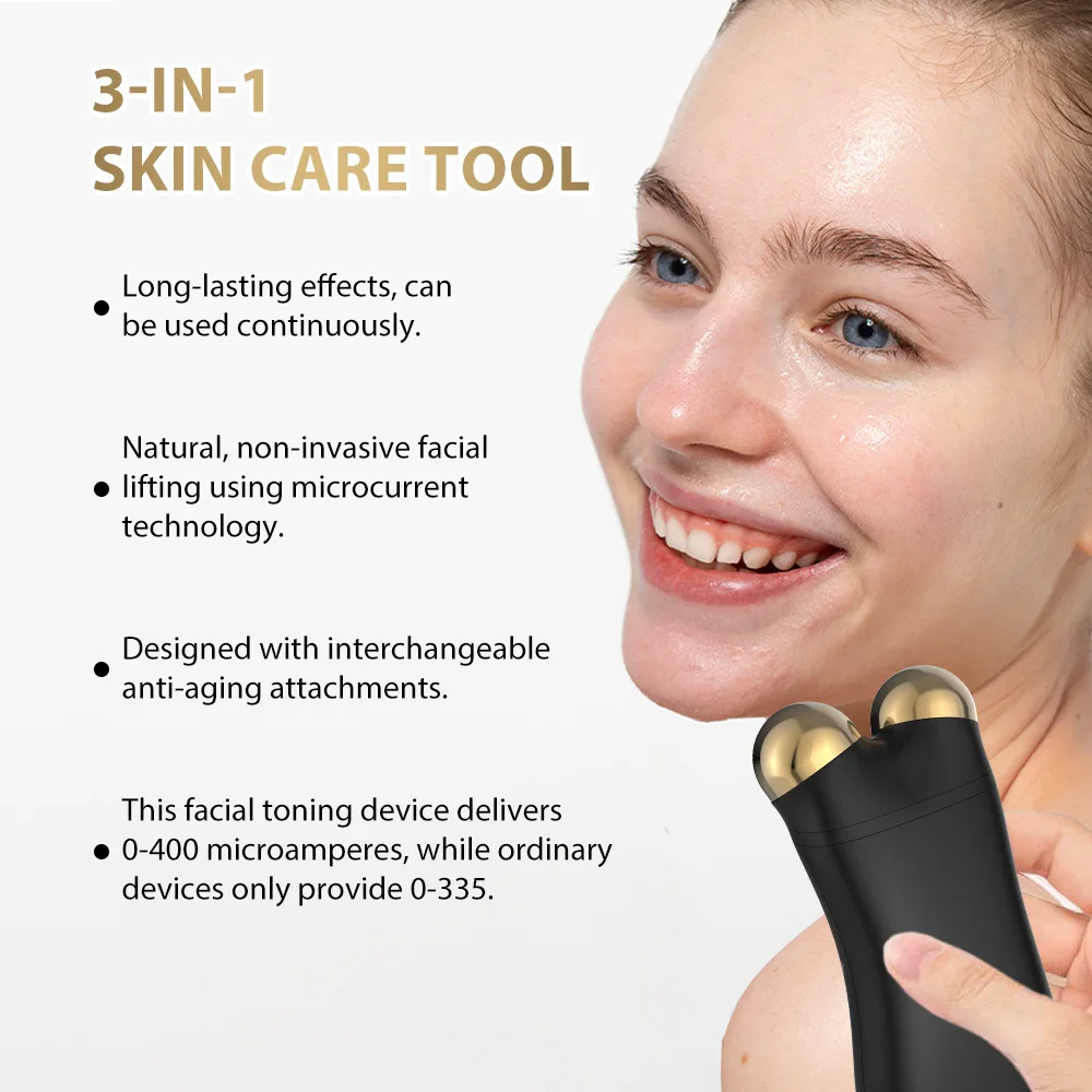3 in 1 Facial Roller Face Neck Lifting Machine Skin Tighten Massager Beauty Device