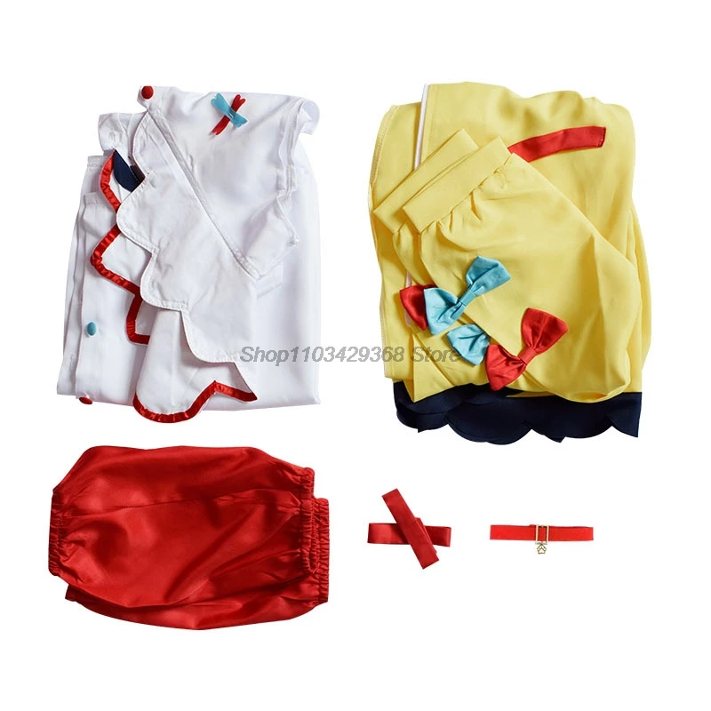 VTuber Inugami Korone Cosplay Costume Tail Wig Women Cute Dress Skirt Coat Uniform Accessories Halloween Carnival Party Outfits