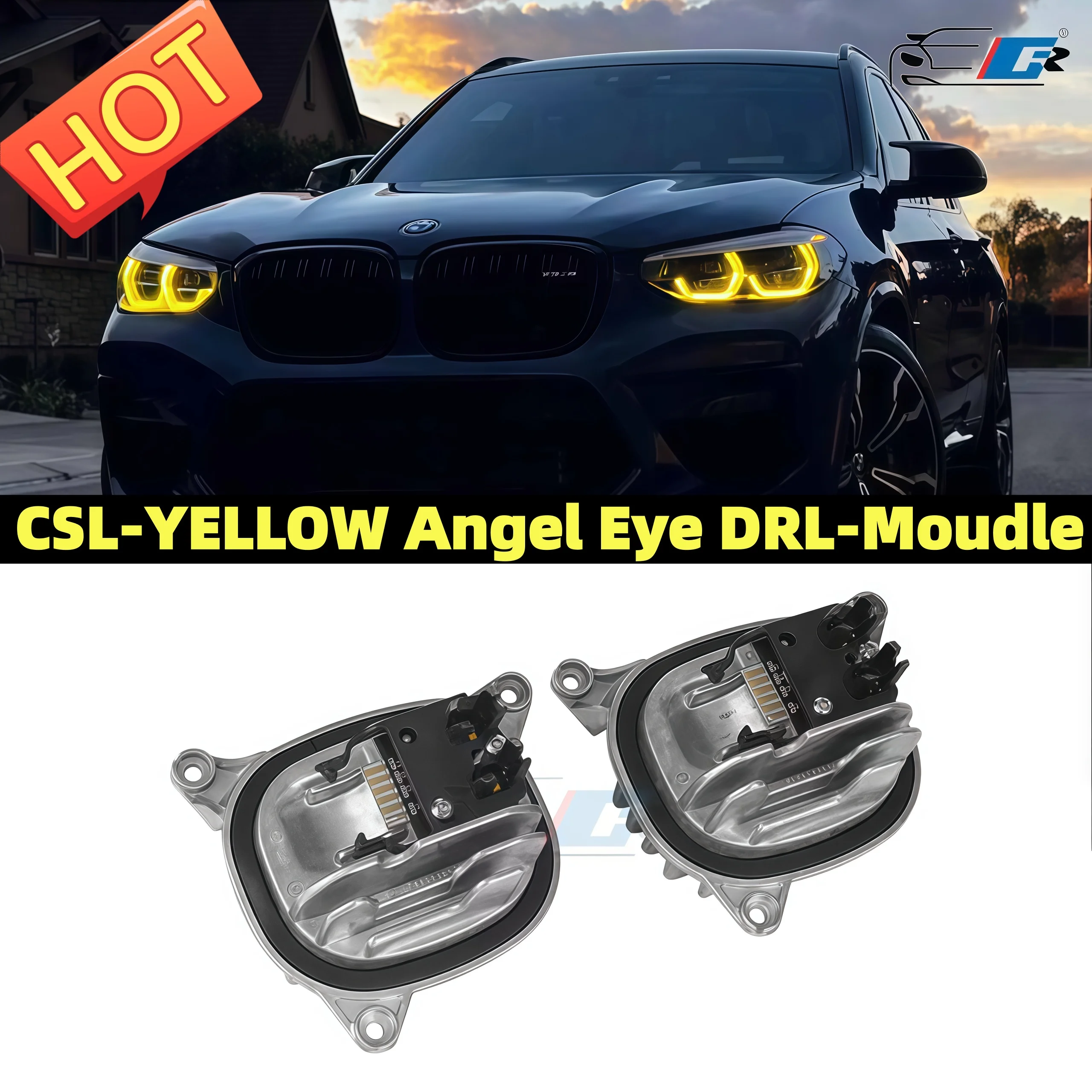 

63117466107 63117466108 Желтый светодиодный модуль дневных ходовых огней Angel Eye для BMW X3 G01 G08 X4 G02 Лимонно-желтый 2016-2019