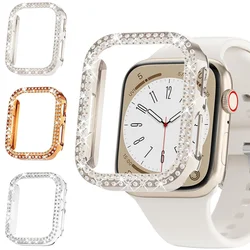 Diamond Case For Apple Watch Cover 9 8 7 41mm 45mm 42mm 44mm 40mm women Bling Bumper Protector Shell iWatch Series 8 3 4 5 6 SE