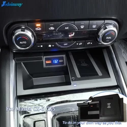 15W Car Wireless Charging pad For Mazda CX-5 CX5 2017 2018 2019 2020 2021 phone charger mobile holder fast charge Accessories