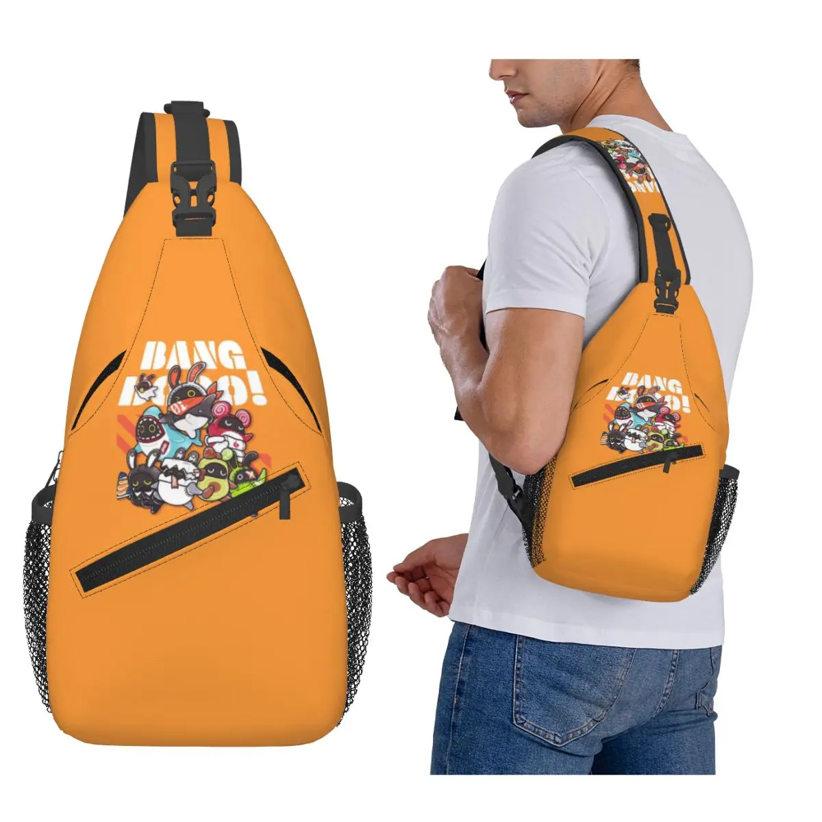 

Zenless Zone Zero Bangboo оранжевая нагрудная сумка мужской рюкзак через плечо на слинге нагрудная сумка дорожный походный рюкзак сумка на плечо