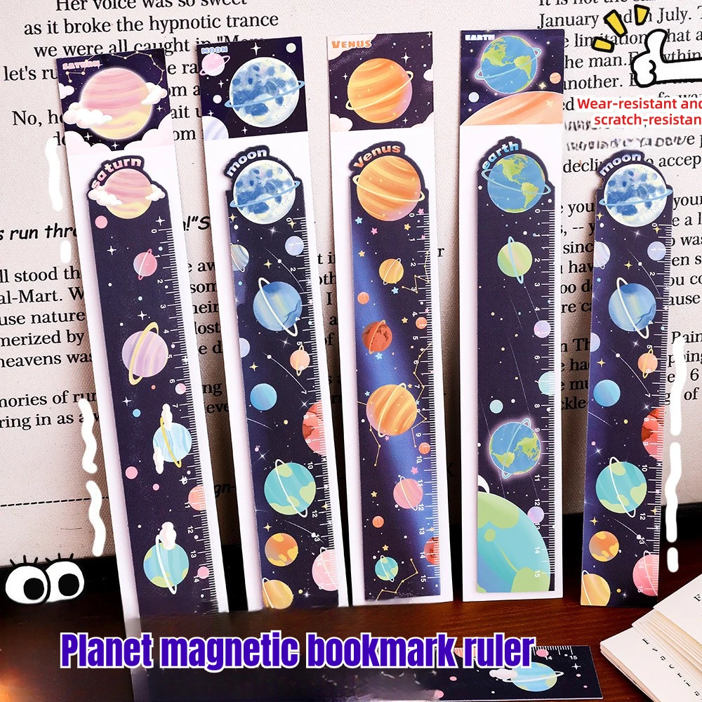 

Cute Magnetic Bookmark Ruler Cartoon Planet Capybara Panda Student School Stationery Drawing Ruler Kids Creative Bookmark Prize