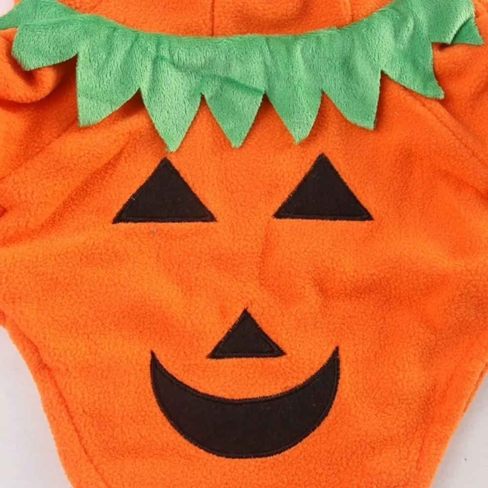パーティー衣装 暖かいフリース パンプキン犬コスチューム 通気性のあるオレンジ色の犬用パーカー 快適なフィット感 ハロウィン犬服 秋シーズン