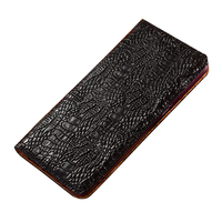 Natural Leather Case For Asus ROG Phone 8 Pro 7 Ultimate 6D 6 5 5S 3 2 Crocodile Claws Pattern Magnetic Holder Book Flip Cover