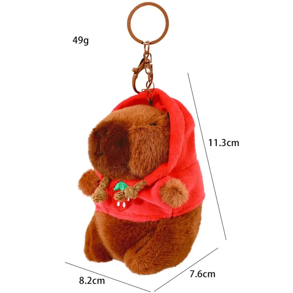 Plush Hoodie Capybara Plush Pendant Ornaments Fluffty Capybara Plush Keychain Fruit Creative Capybara Plush Keyring Bag Pendant