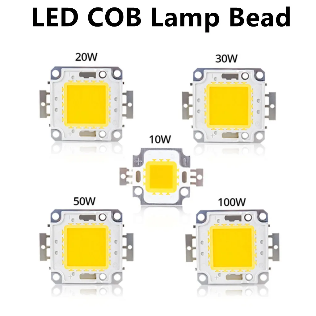 10W 20W 30W 50W 100W LED Chip Lamp Beads DC 9-12V 30-36V COB LED Chip Integrated Matrix Diode Beads for DIY Floodlight Spotlight