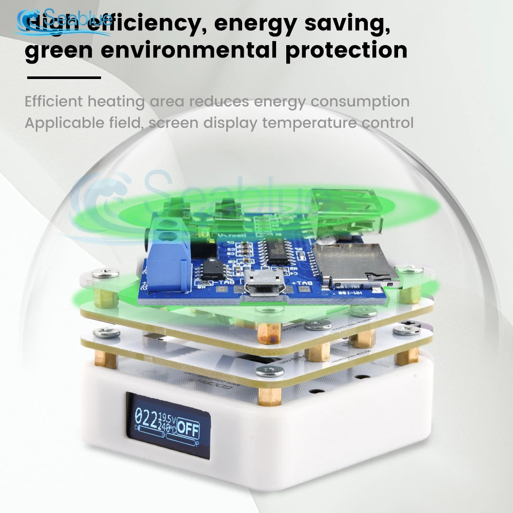 PD 65W Mini Digital Display Adjustable Constant Temperature Heating Table Type-C USB Soldering Heating Plate Preheating Platform