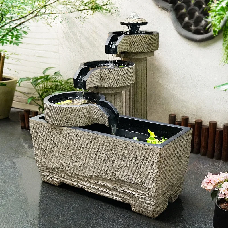 

Flowing water makes money fountain entrance balcony courtyard garden floor-to-ceiling circulating pool landscape decoration