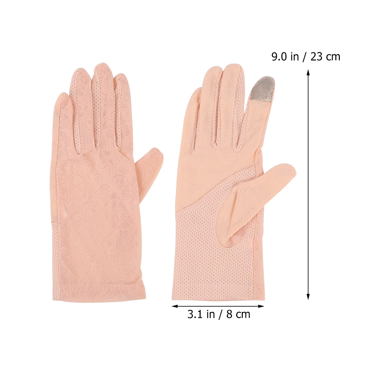 

Summer Cool Sun Protection Gloves Beige Breathable Ice Silk Cover Thin Section Outdoor Non slip Gloves Girls