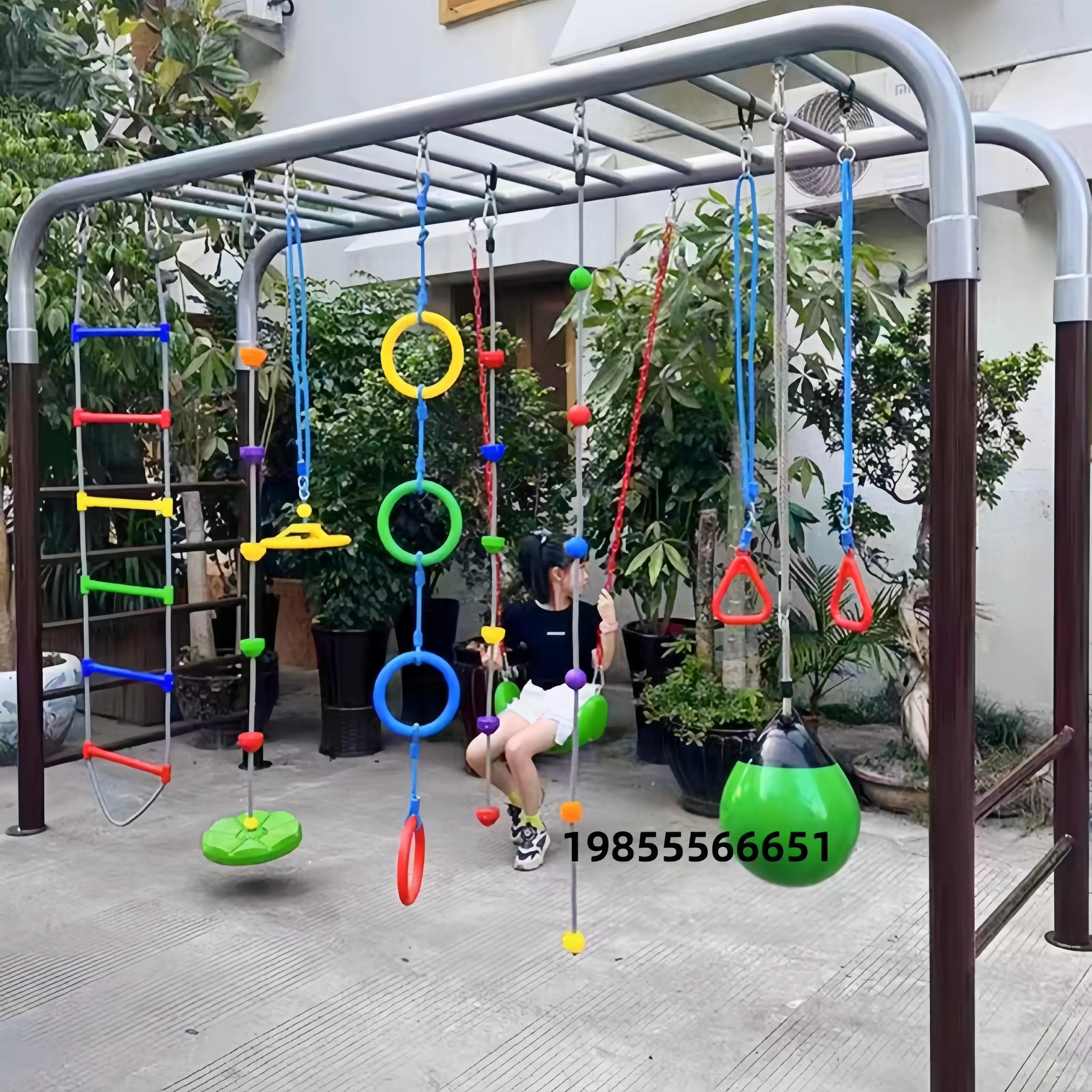 Kindergarten outdoor swing climbing frame combination indoor and outdoor children\'s physical activity swing frame sensory integr