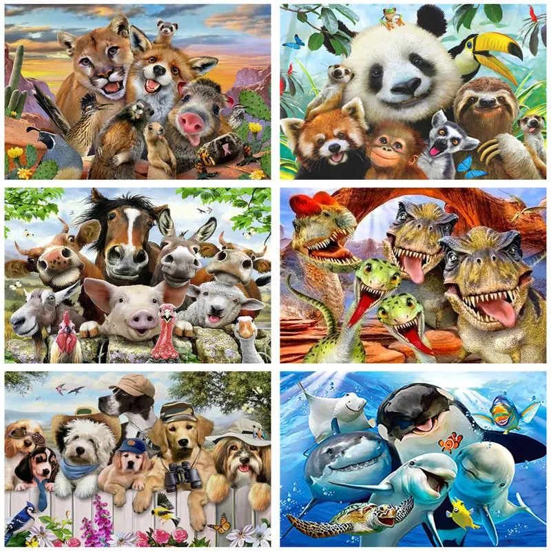 

GATYZTORY Diy Oil Painting By Number Animal Zoo Kits Home Decor Painting By Numbers On Canvas Handpainted Art Gift