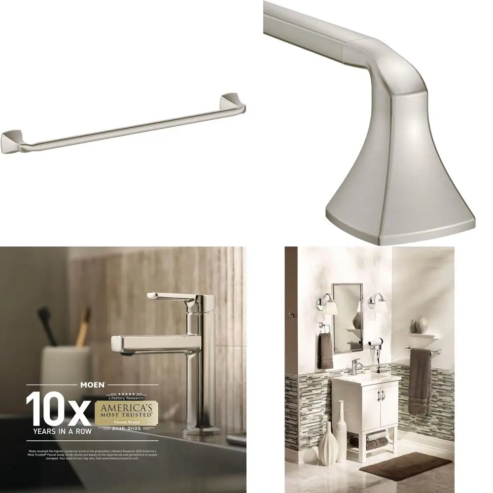 

18-Inch Brushed Nickel Bathroom Towel Bar
