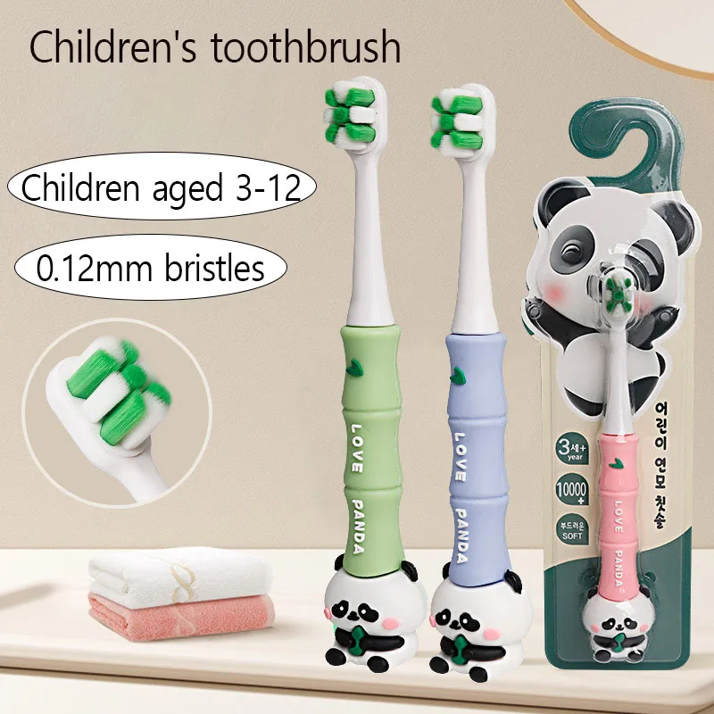 New Children's Toothbrush Panda Cartoon Soft Bristles Clean Gum Protection Toothbrush Millions Of Bristles Deep Cleaning Oral