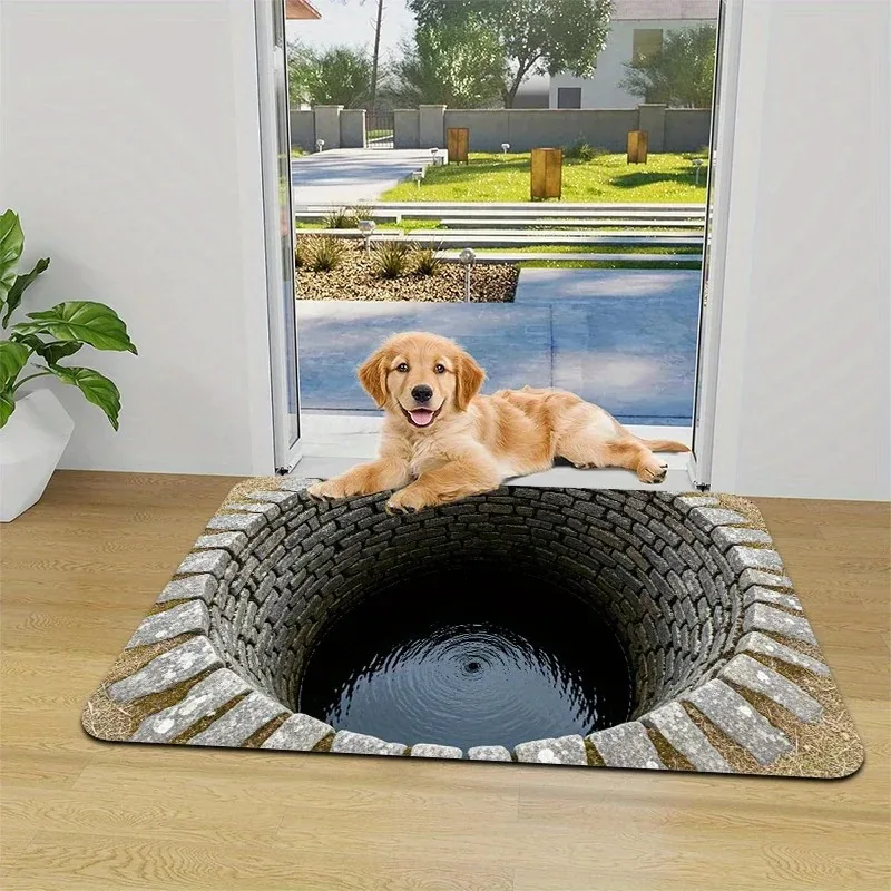 Vortex Well Mat A Stunning Optical Illusion for Your Entrance Unique Floor Mats 3D Graphic Designs Skid Resistant Carpet