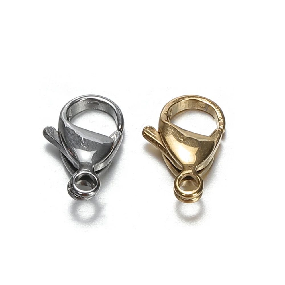 20pcs/lot 9-15mm Stainless Steel Lobster Clasps for Jewelry Making Findings Accessories image 3