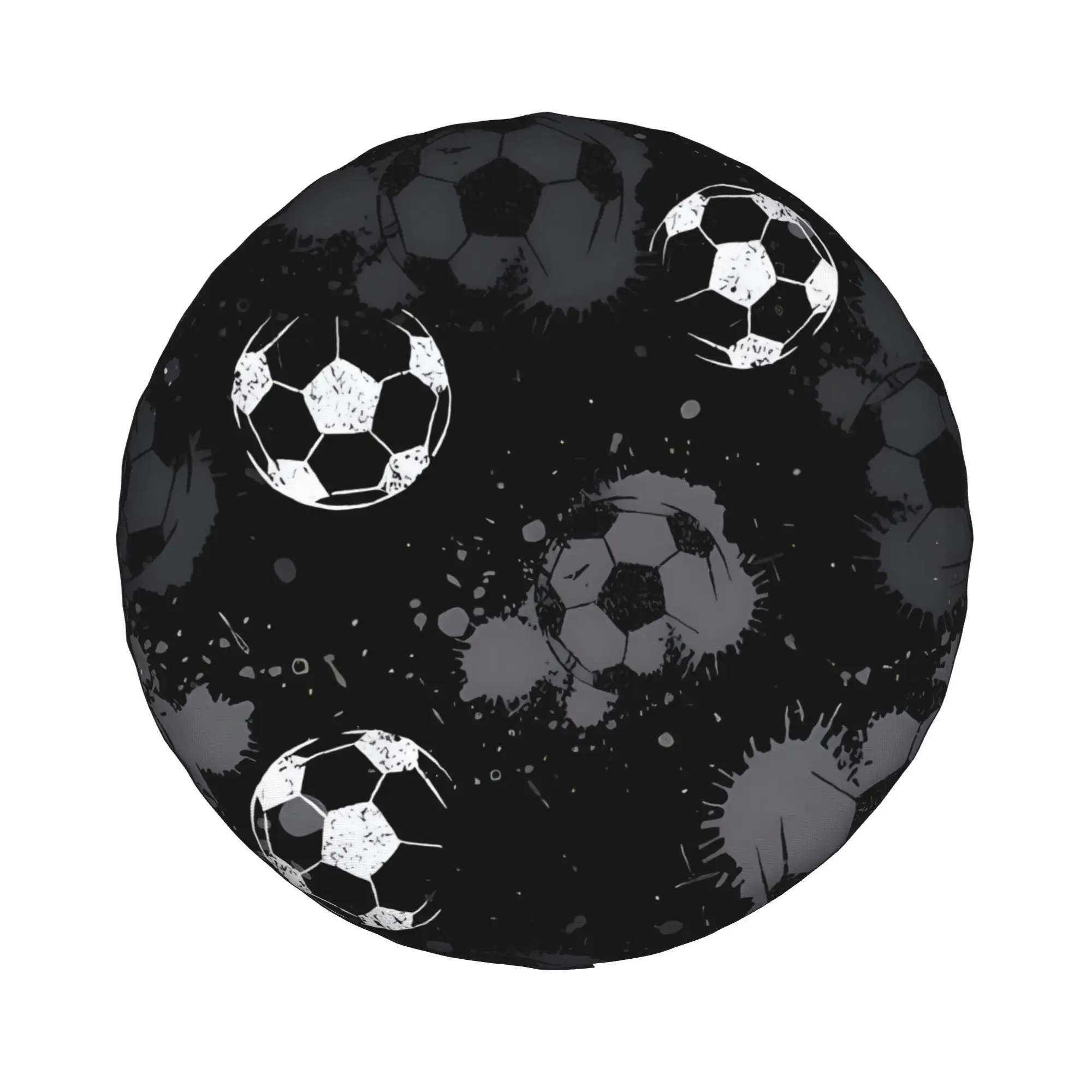 1pc Sports Soccer Graffiti 2D Printed Pattern Car Spare Tire Cover, Creative Personalized Style, Easy To Install And Clean, Suit