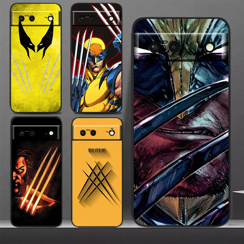 Wolverine Super Hero Phone Case For Google Pixel 8 7 Pro 6 Pro 6A 5A 5 4 4A XL 5G Black Soft Cover Fundas Cover