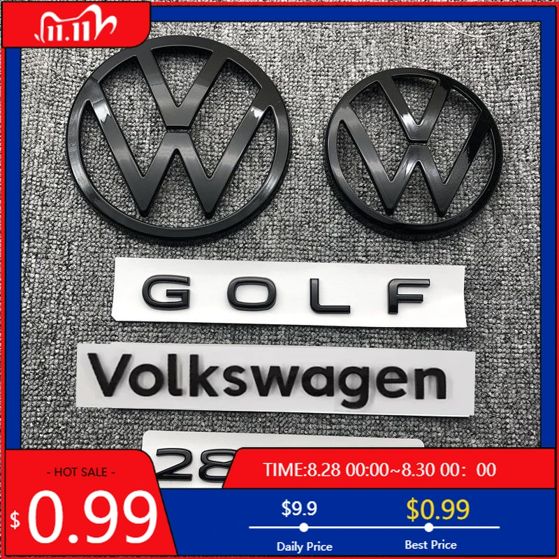

VW GTI GOLF 2026 Hot For VW VOLKSWAGEN Car front badge logo covered ABS sticker For Volkswagen Golf 5/6/7/7.5/8 280TSI front and