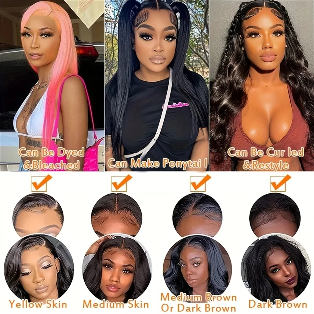 13x6 Lace Frontal Human Hair Wigs For Black Women Pre Plucked Brazilian Wig 13x4 HD Transparent Lace Front Human Hair Wigs