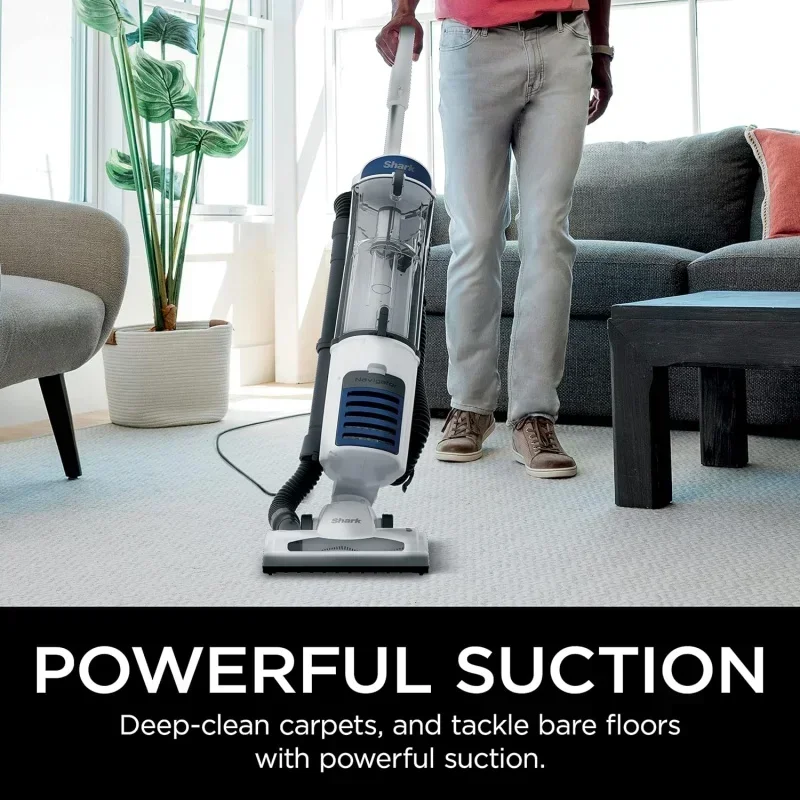 QWShark NV141 Navigator Anti-Allergen Plus Upright Vacuum with HEPA Filtration,3XL Large Dust Cup Capacity,Dusting Brush,Crevic