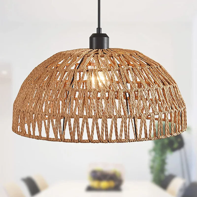 

Japanese-style Hemp Rope Chandelier Homestay Pastoral Restaurant Tea Room Bar Bedroom Livingroom Zen Handmade Lamp Pendant Light